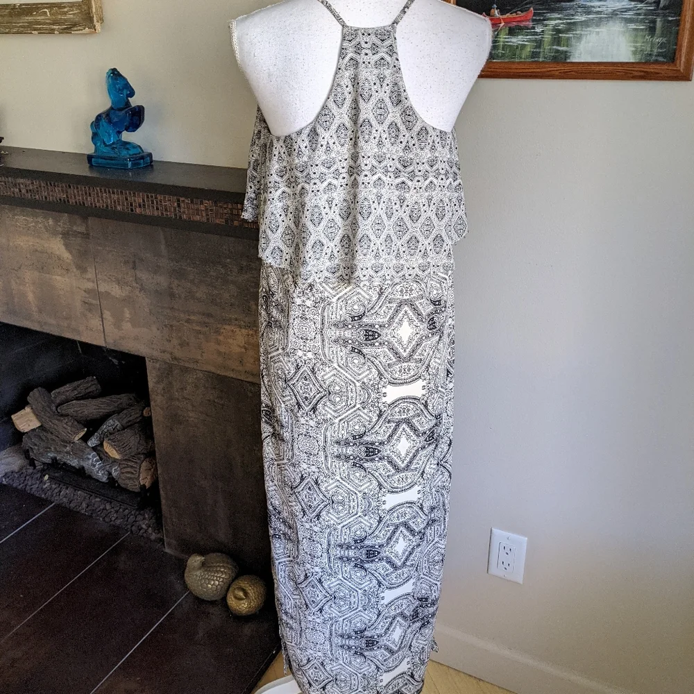 Anthropologie Fliese Maxi Dress Vanessa Virginia Wmns 2 Beaded Trim Flounce 158 - Picture 5 of 9
